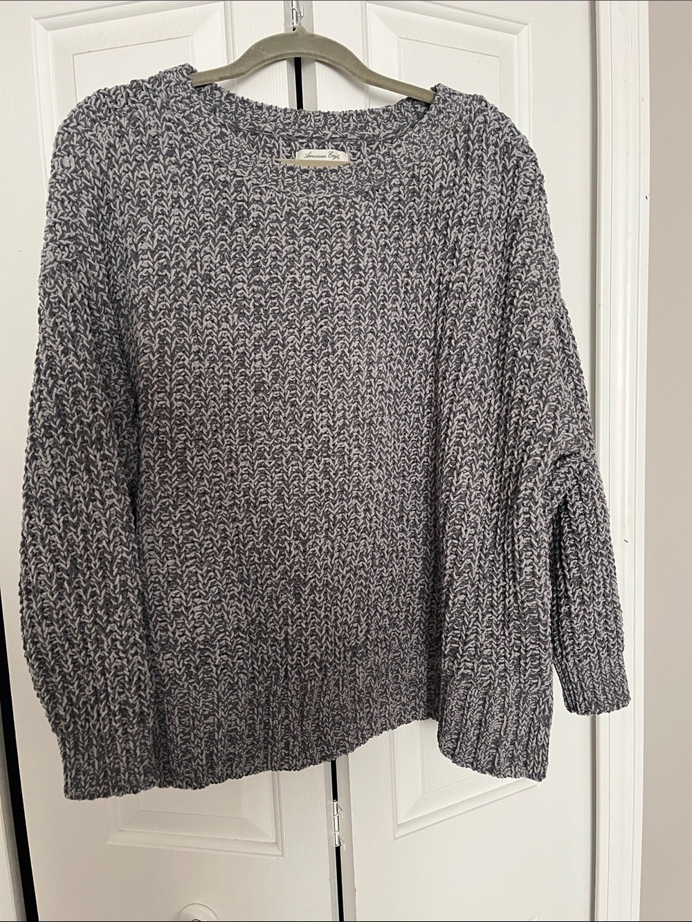 Cozy Grey Marled Knit Women's Sweater